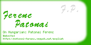 ferenc patonai business card